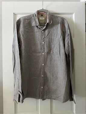 NWOT Apolis Global Citizen Cotton Flax Long Sleeve Button Down Shirt Top XL